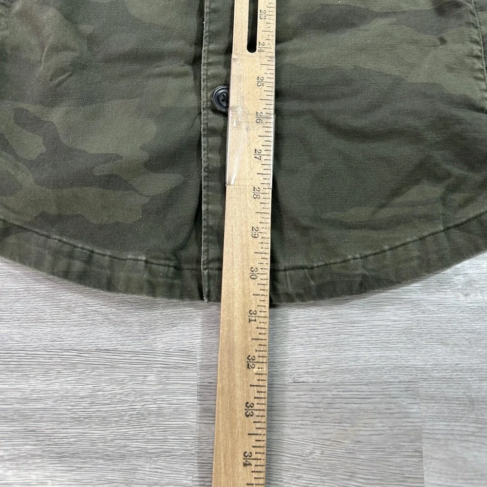 Abercrombie & Fitch Jacket Mens Small Green Camo Canvas Military Shacket‎